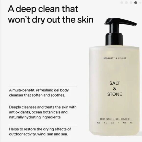 NIB SALT & STONE | Bergamot & Hinoki Body Wash with Niacinamide + Probiotic … - Picture 2 of 8